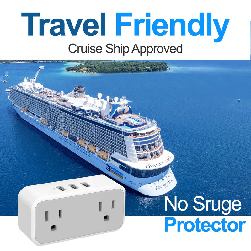 Multi Plug Outlet Extender Wall Outlet Splitter with 3 USB Charger and 2 Outlets gallery