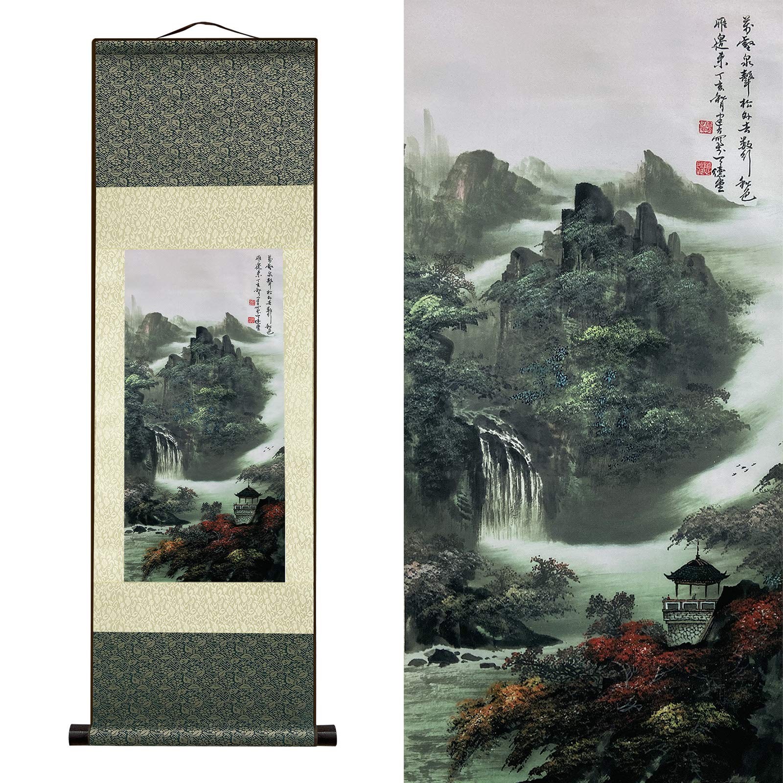 Chinese Decor, Asian Decor Beautiful Silk Scroll Painting Chinese Art Wall Sc gallery