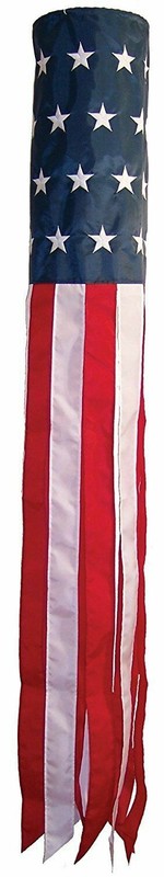 (2 PACK) 60" Embroidered U.S. USA American Flag AMERICA Wind Sock 100% NYLON gallery