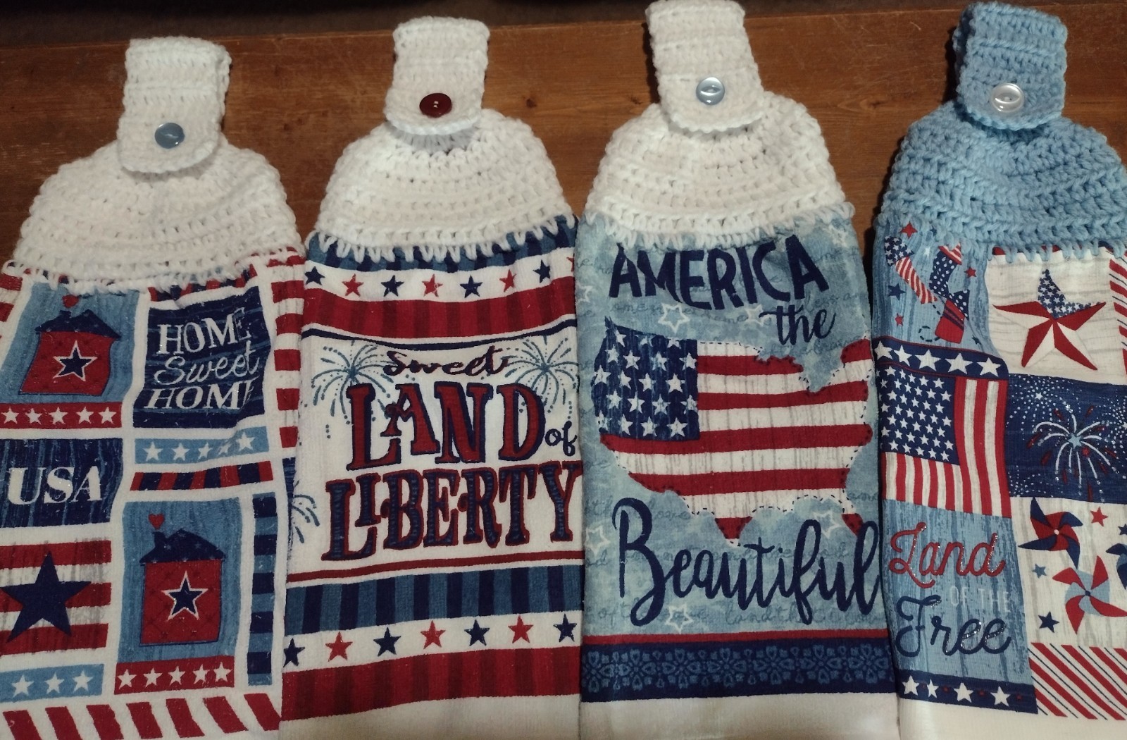 Crochet Top Hanging "Patriotic" Kitchen Towels (full) ***CHOICE*** gallery