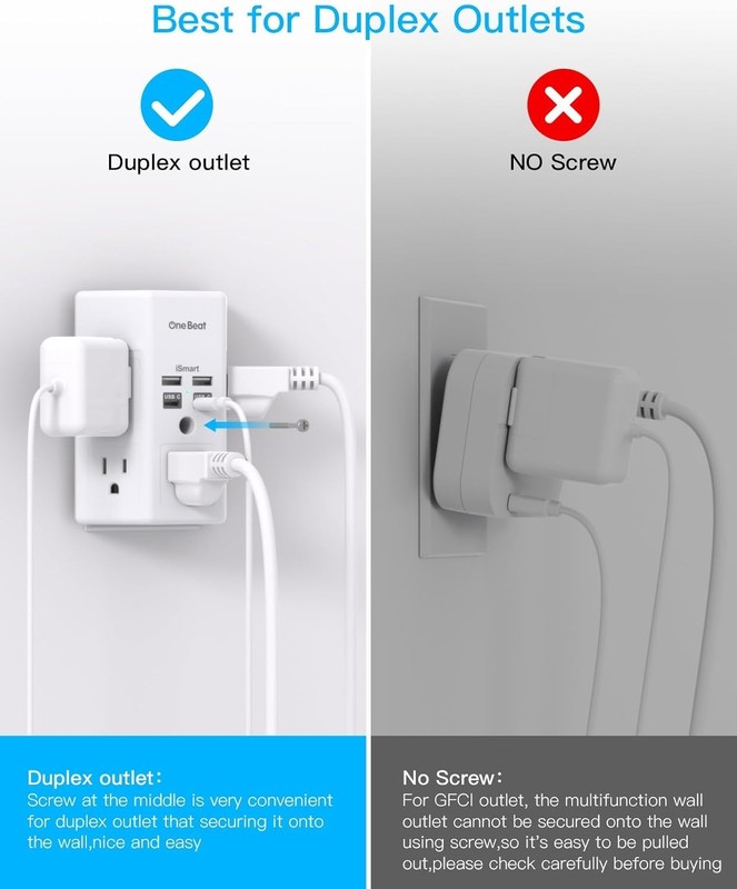 1680J Surge Protector: 5 Outlet Expander & 4 USB Ports for Home & Office gallery