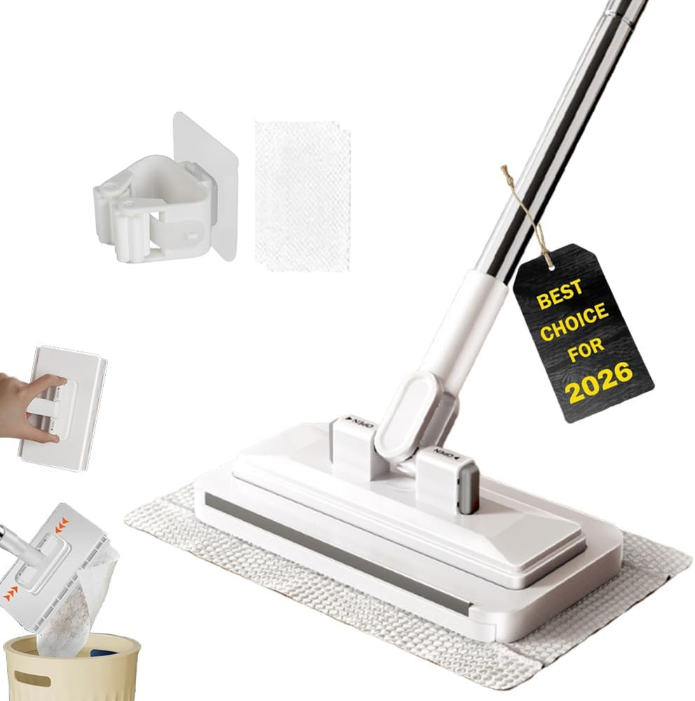 Hands-Free Multi-Purpose Flat Mop – Lazy Cleaning & Face Towel Compatible 39In L