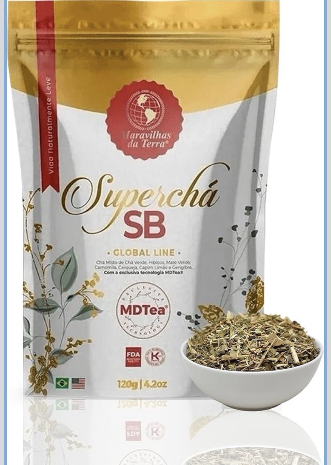 BULK LOT! Superchá Natural Herbal & Green Tea Blend, Box of 60 4.2oz Packets gallery