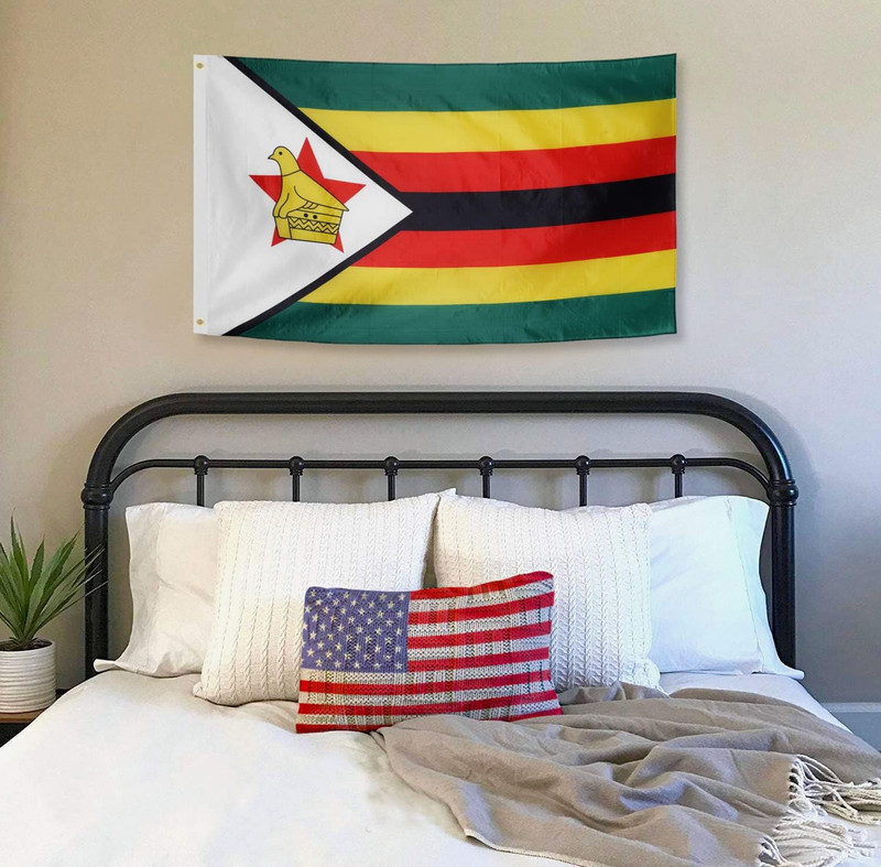 DANF Zimbabwe Flag 3X5 Ft Thick Polyester, Fade Resistant, Brass Grommets, Canva gallery
