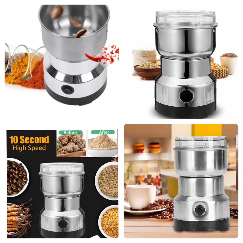 Electric Coffee Bean Grinder Nut Seed Grind Spice Crusher Mill Blender /Silver gallery
