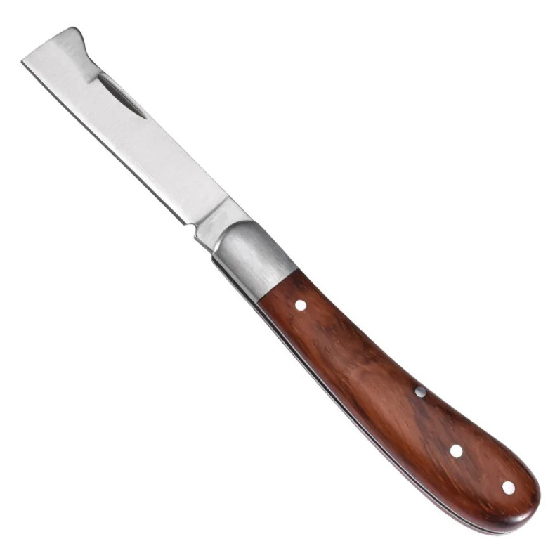 1pc Folding Grafting Knife Professional Pruning Cutter with Wooden Handle - NEW gallery