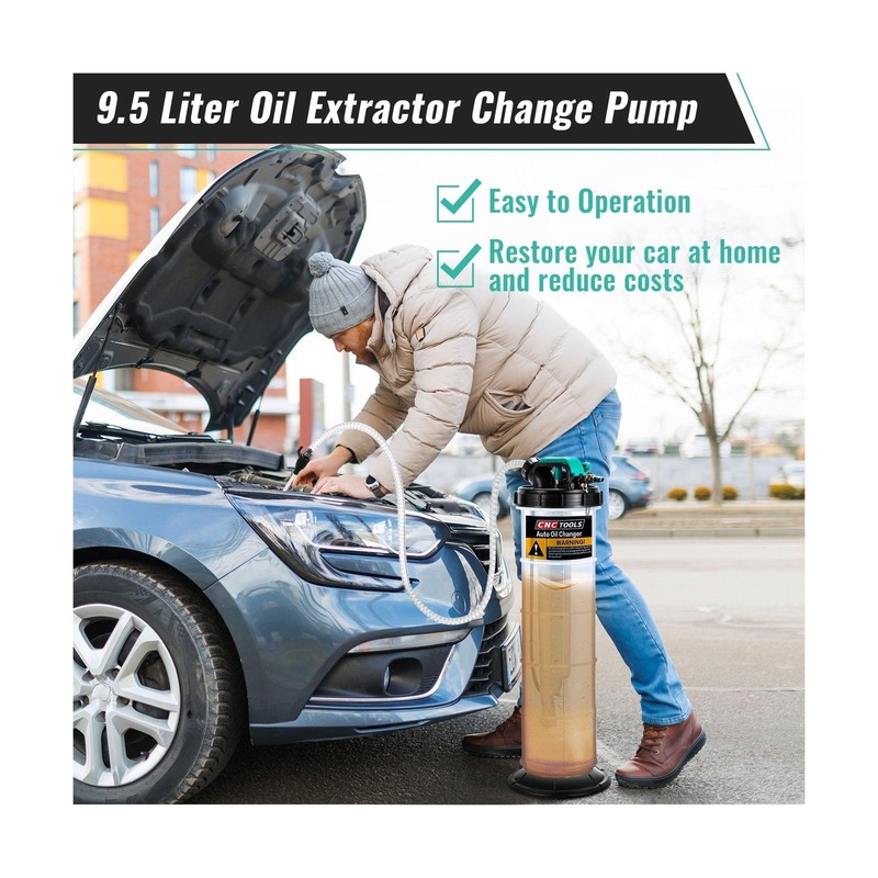 Estune 2.5 Gallon (9.5L) Fluid Extractor Pump, Pneumatic Manual Oil Extractor... gallery