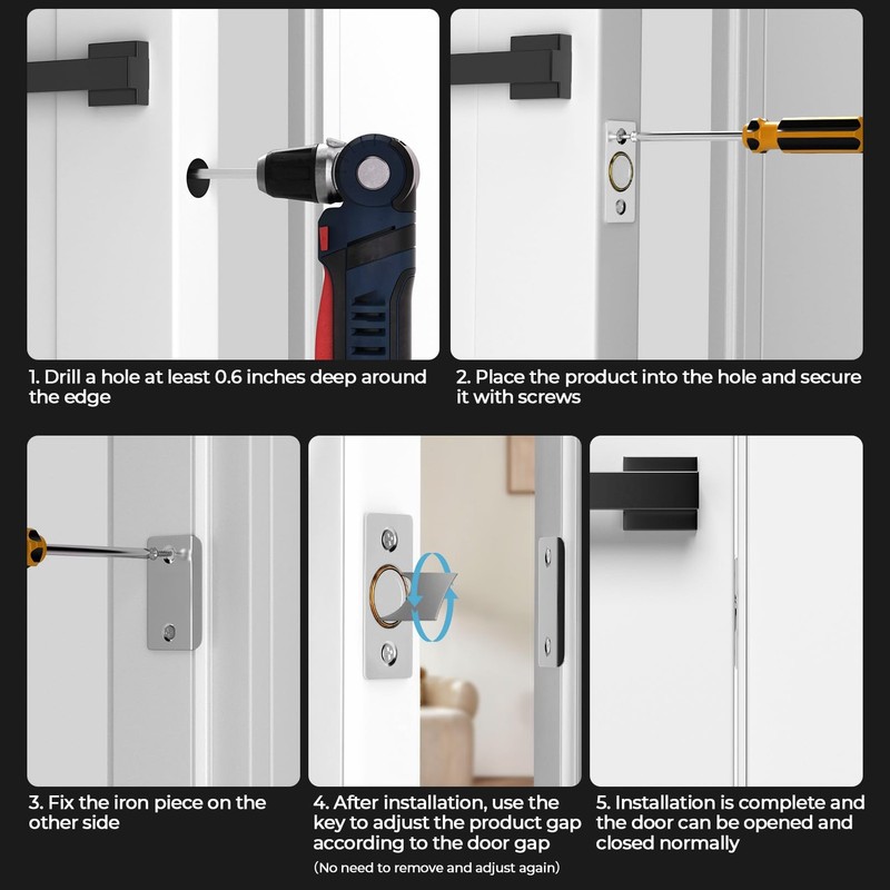 Silent Ball Catch, Adjustable Strong Magnet Door Catch，Using 2 Pack, Silver gallery