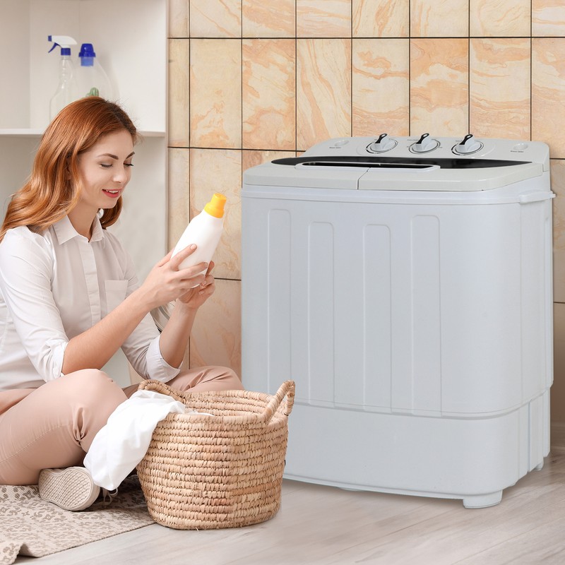 Portable Compact Washer & Dryer with Mini Washing Machine and Spin Dryer, White gallery