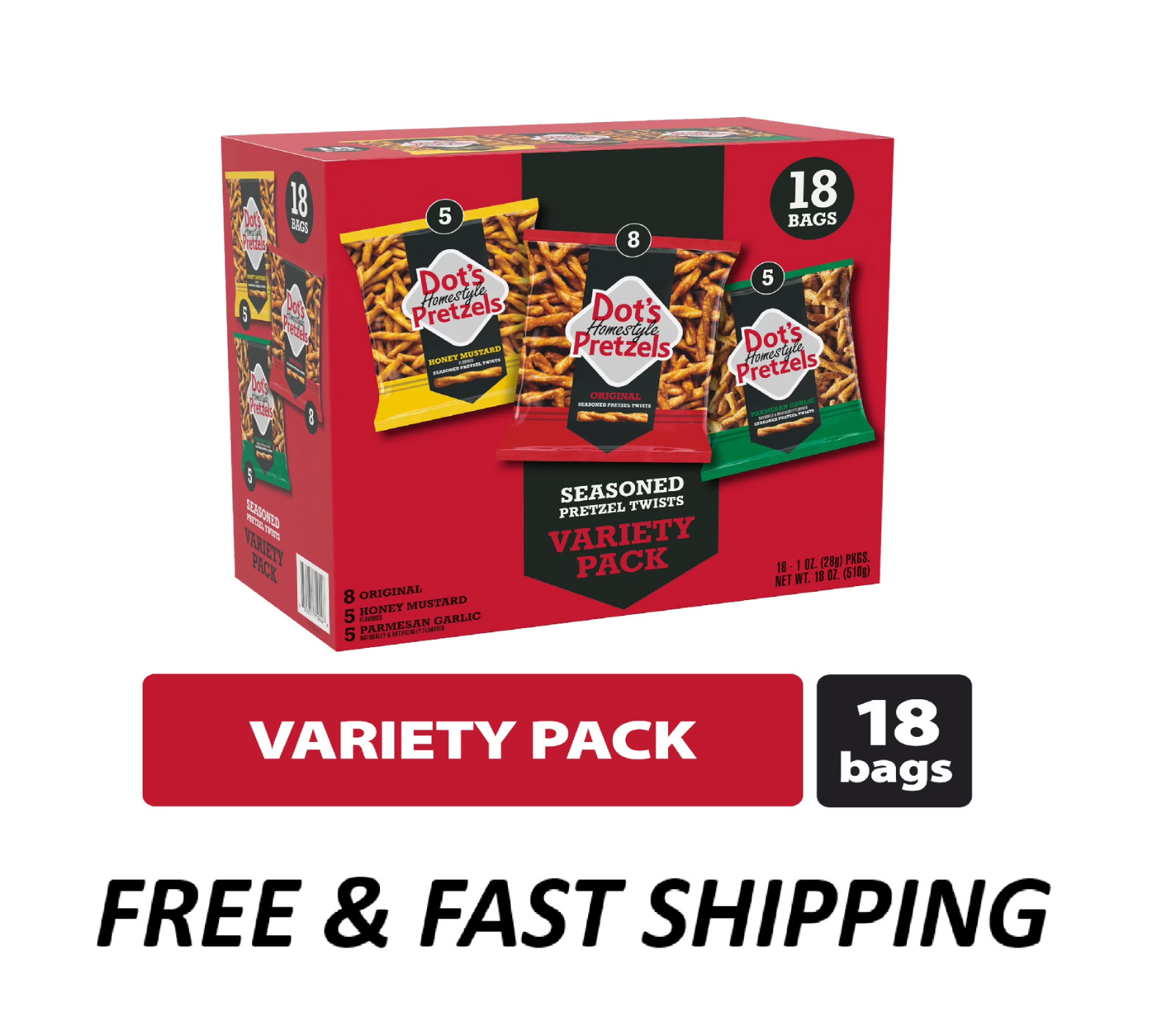 Dot's Pretzels Snack Variety Pack, 18 Count gallery