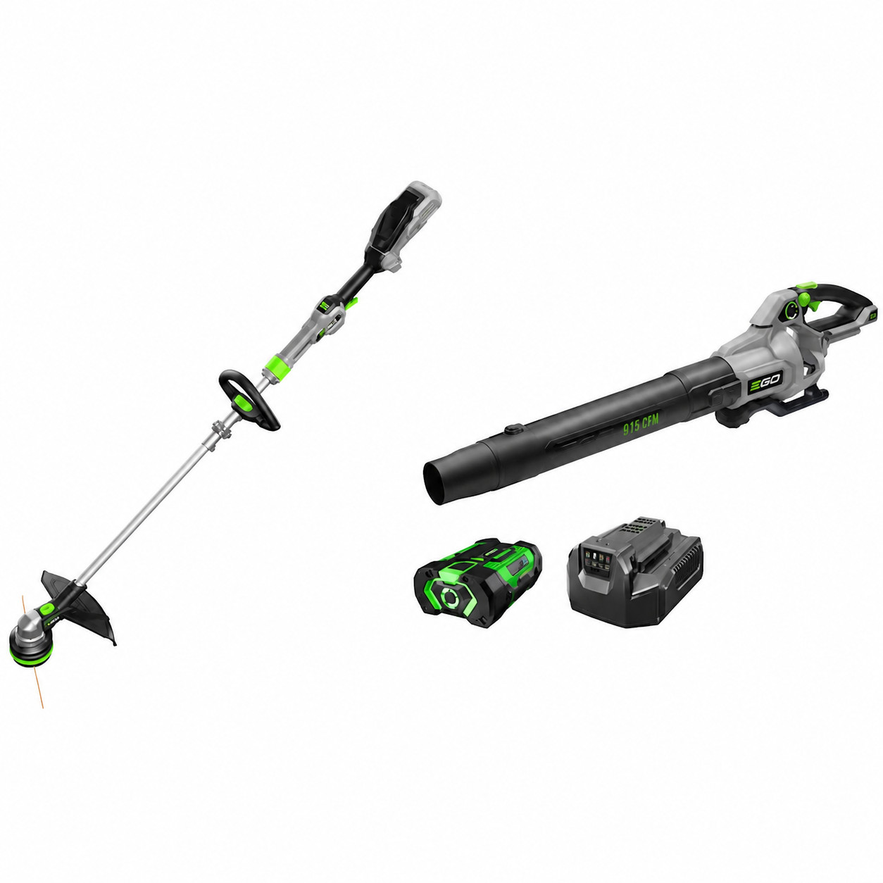 EGO String Trimmer and Blower 615 CFM Kit 2.5 Battery & Charger 15" ST6151LB gallery