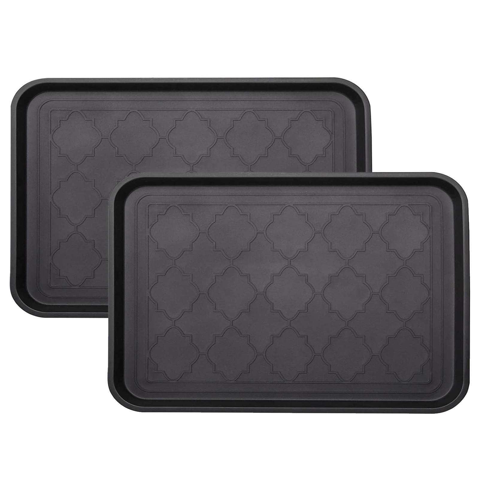 2 Packs Boot Tray for Entryway Indoor, Heavy Duty Shoe Mat Tray 16.7"x12.8" gallery