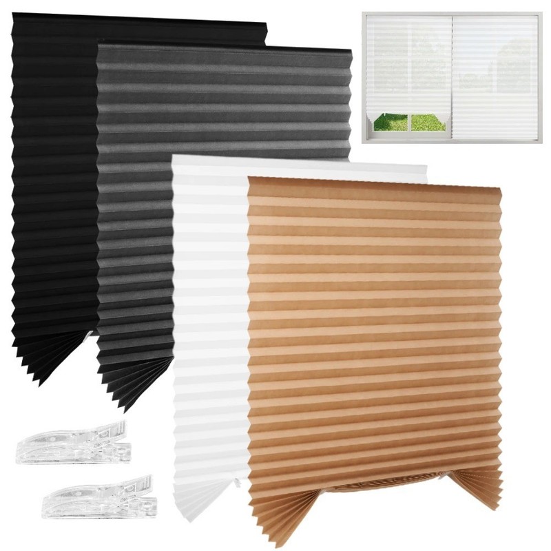 Pleated Window Blinds Temporary Window Shades Cordless Light Filtering Pleated P gallery