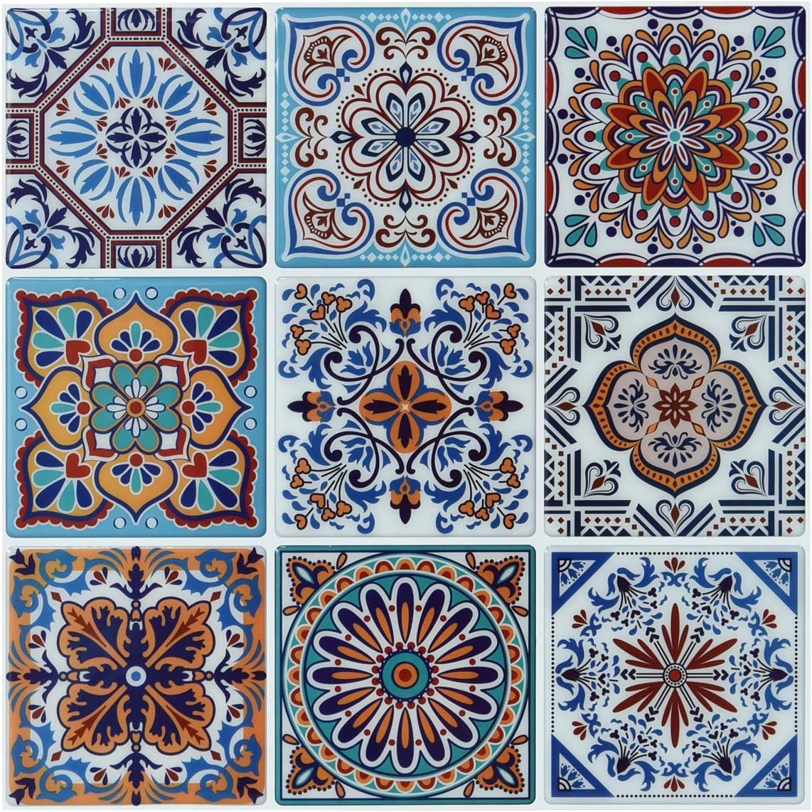Peel and Stick Backsplash Tile Stickers, Colorful Talavera Mexican Tile, Stic... gallery