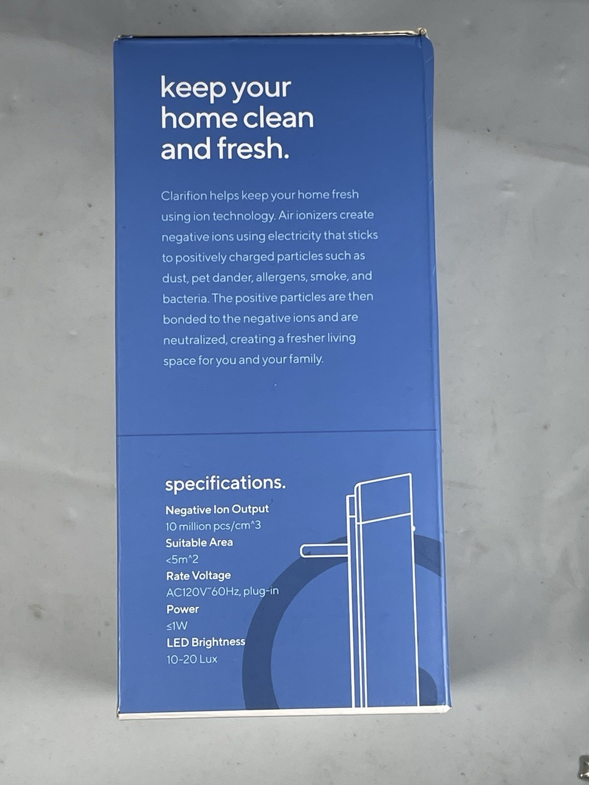 CLARIFION Air Ionizer Ionic Purifier Filterless Wall Plug gallery