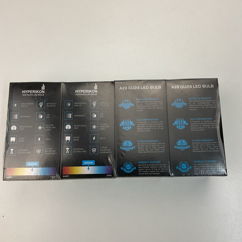 Hyperikon Dimmable LED Light Bulbs A19 12W 4000K GU24 - 4 Pack gallery