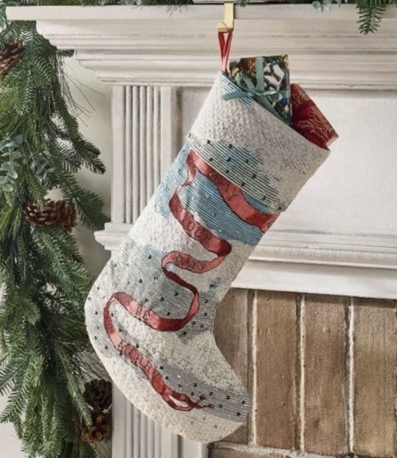 NEW 2025 John Derian Target "May Your Days Be Merry" Christmas Stocking 8”x20” gallery