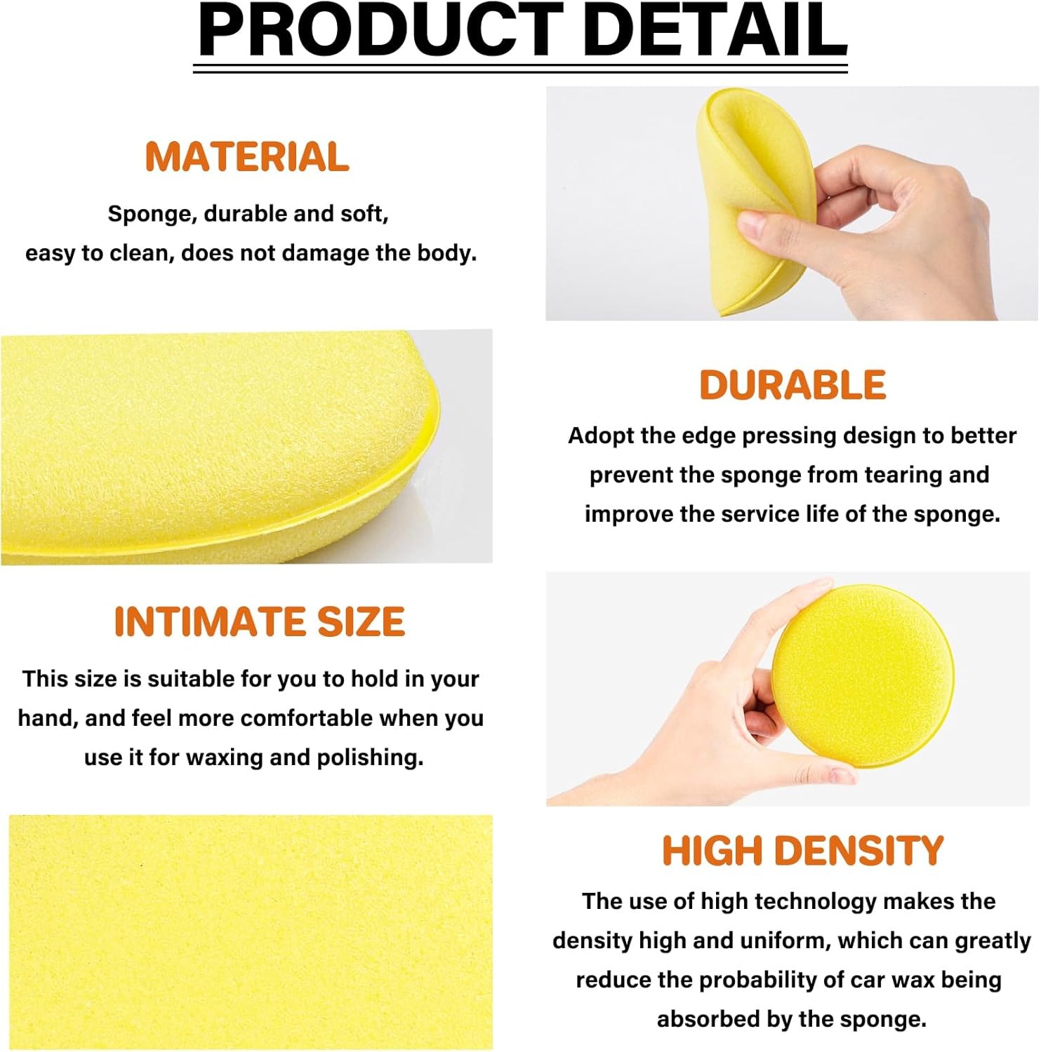psler 24PCS Foam Car Wax Applicator Pads 4in Detailing Polishing Sponges Yellow gallery