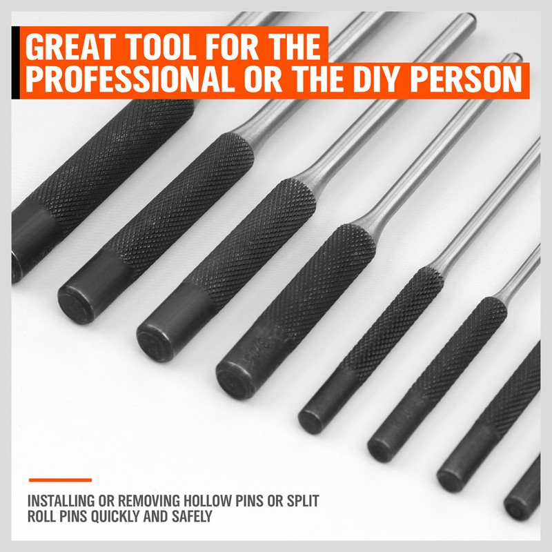 9pc Professional Roll Pin Spring Punch Set Gunsmith Jewelers Carpenter Forged gallery