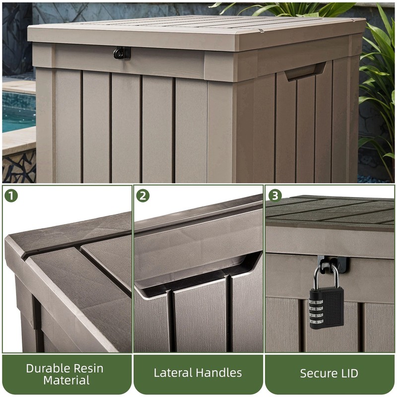 Waterproof Lockable Patio Storage Box with Side Handles gallery