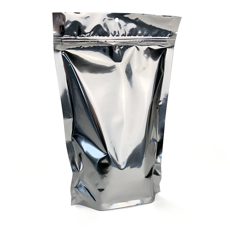 25 Clear Front Silver Back Stand Up Zip Seal Pouch Smell Proof Mylar Lock Bags gallery