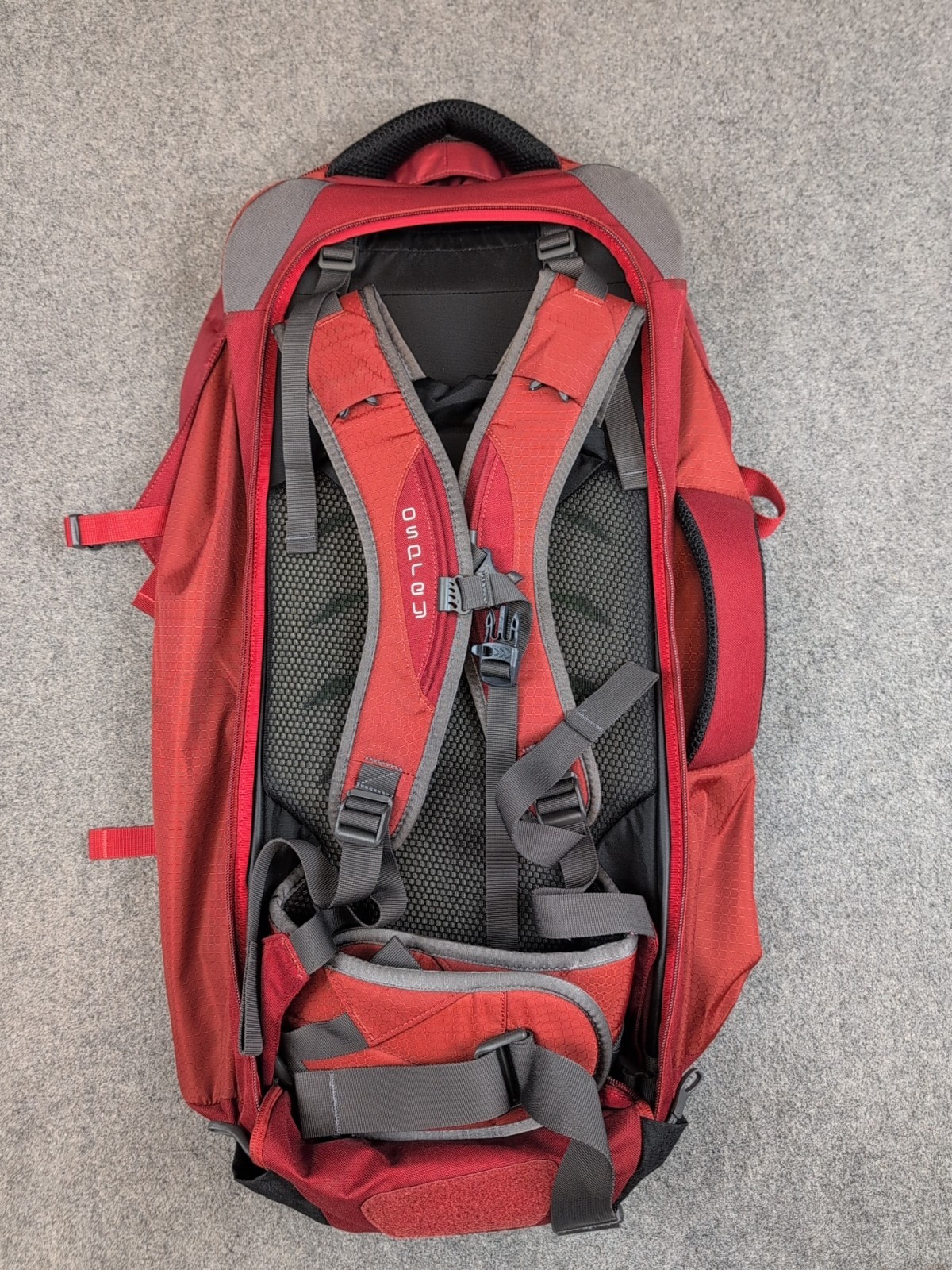 Osprey Farpoint 55 Backpack - Jasper Red - With NO Zip Off Daypack 5