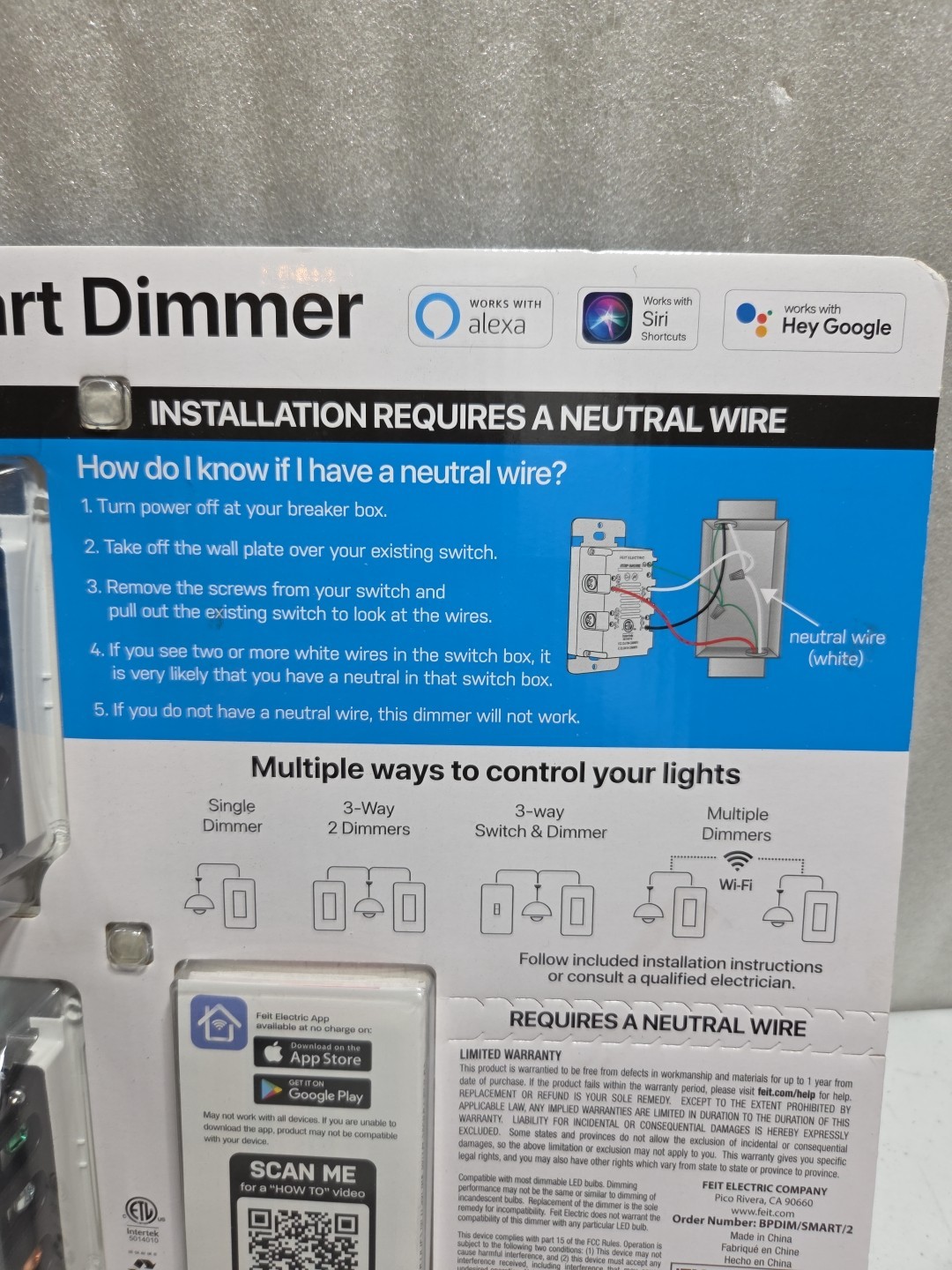 Feit Electric Wi-Fi Smart Dimmer Switch Works with Google Assistant Alexa 2 Pack gallery