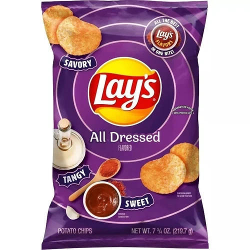 Lay's ALL DRESSED Potato Chips Savory, Sweet & Tangy 7.75 oz (1 Bag) gallery