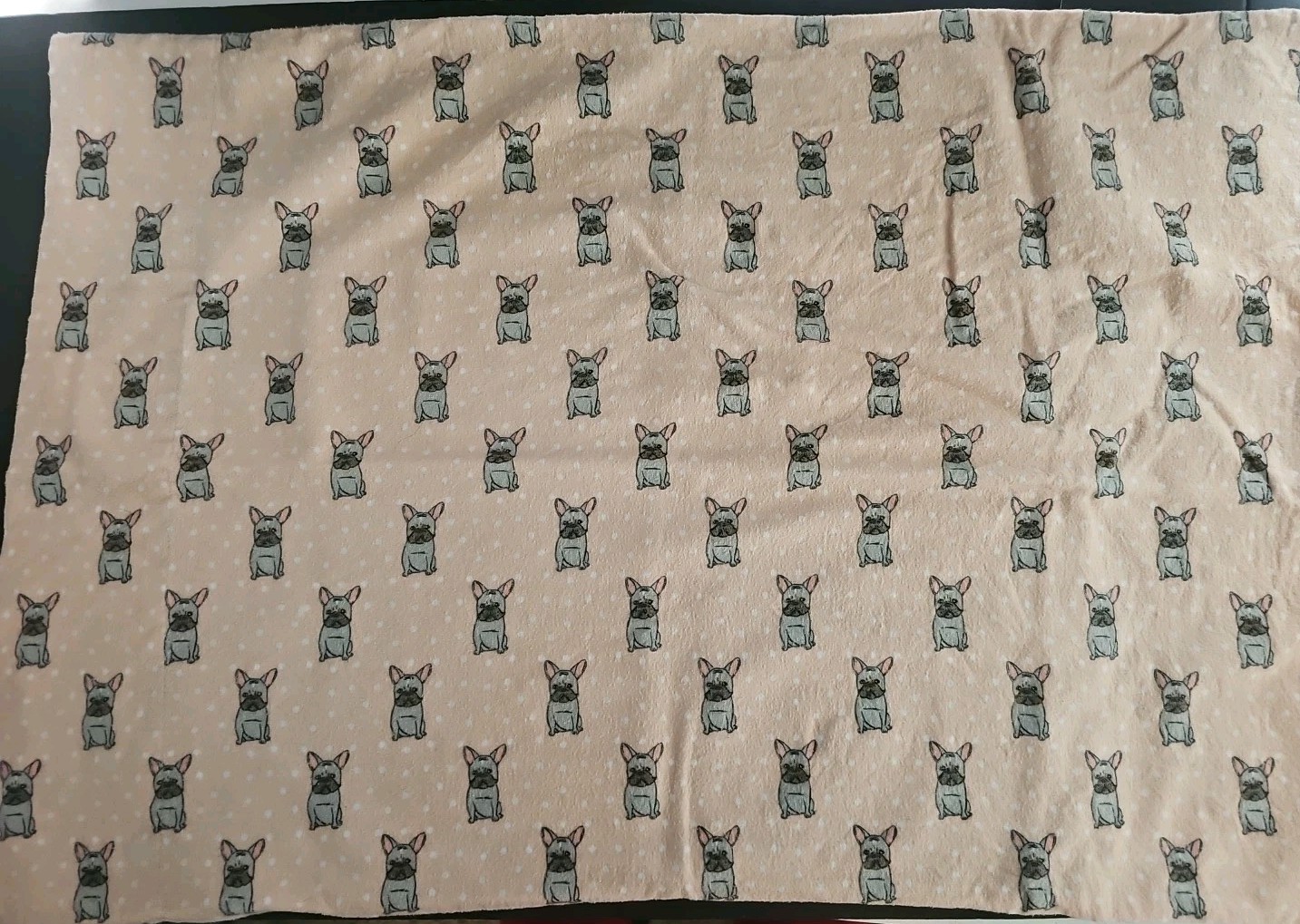 True North Pillowcase Frenchie French Bull Puppy Dog Print 19x28" Flannel Cotto gallery