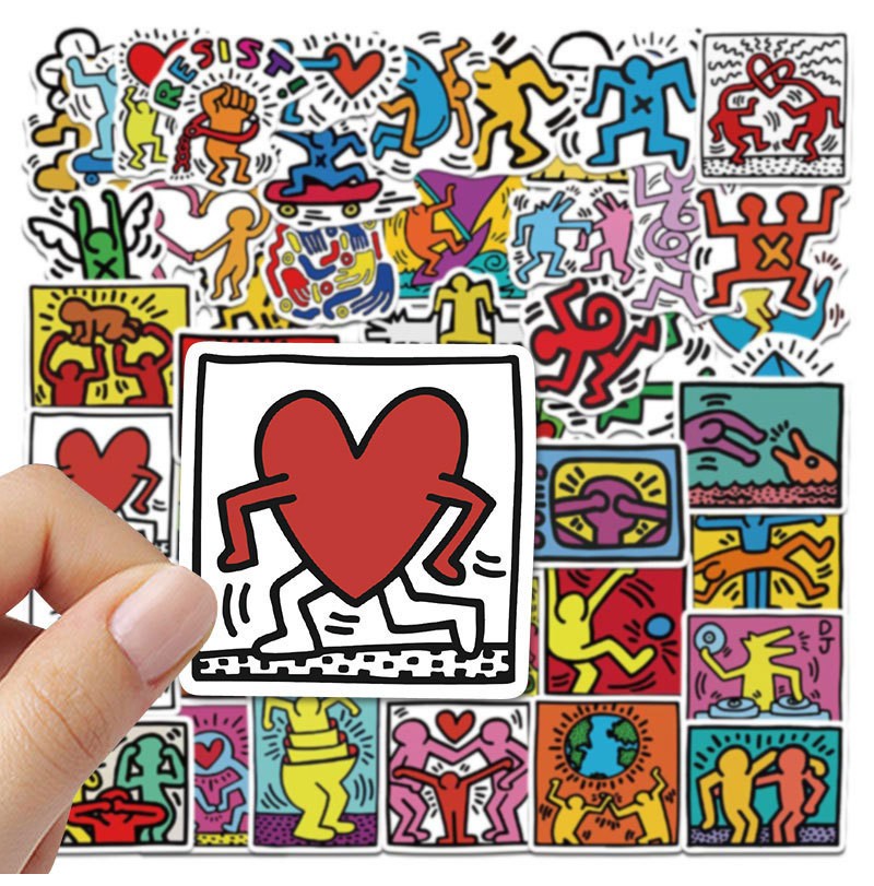 50pcs Waterproof Keith Haring Stickers, Artist STICKERS，030-1 gallery
