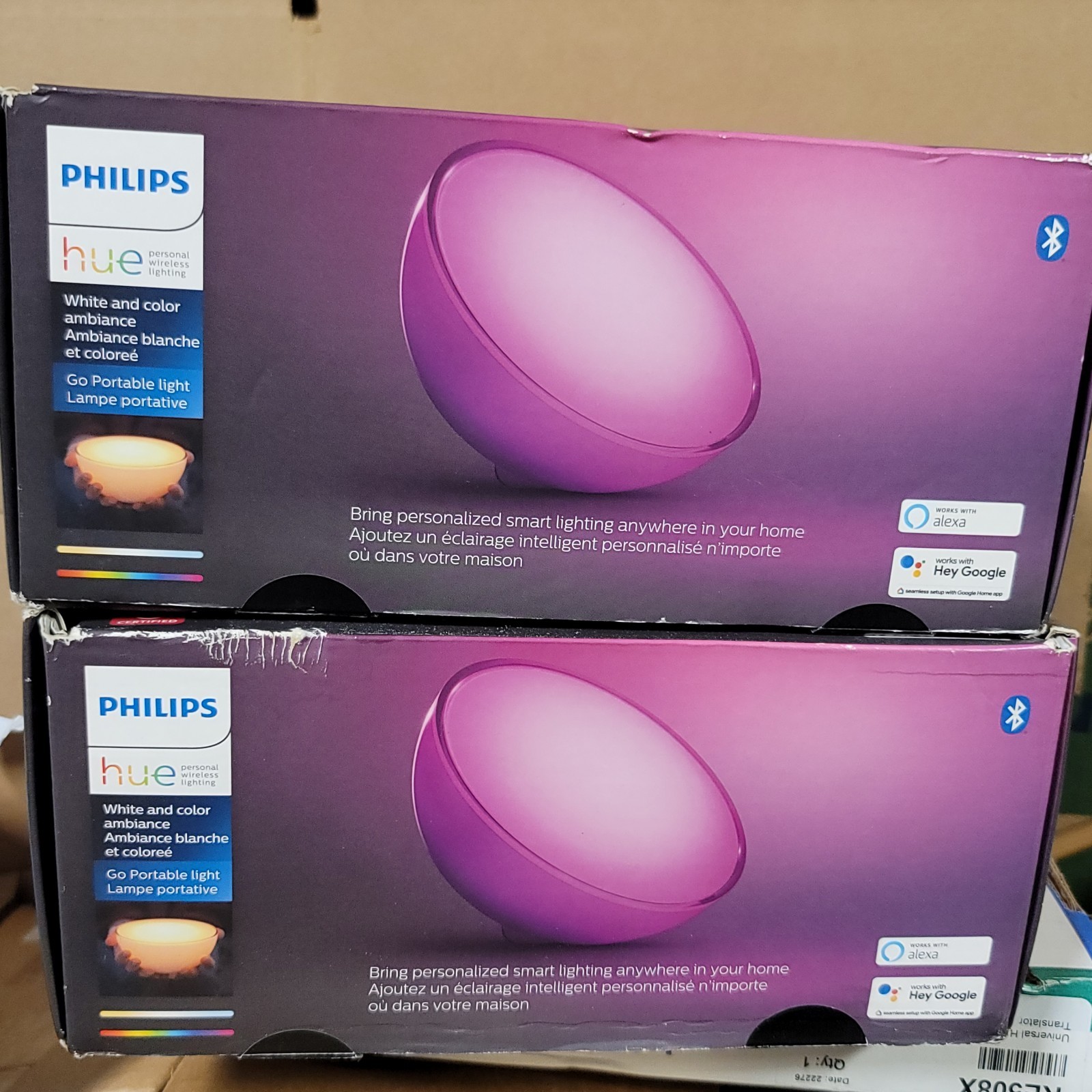 2 PACK Philips Hue Go Portable Light LED Table White Color Ambiance BOX DAMAGE gallery