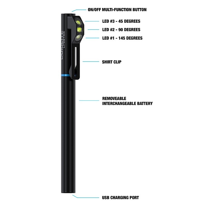 QUIQLITE LiteStick Light Hands Free Clip-On LED Pocket 200 Lumen Flashlight gallery