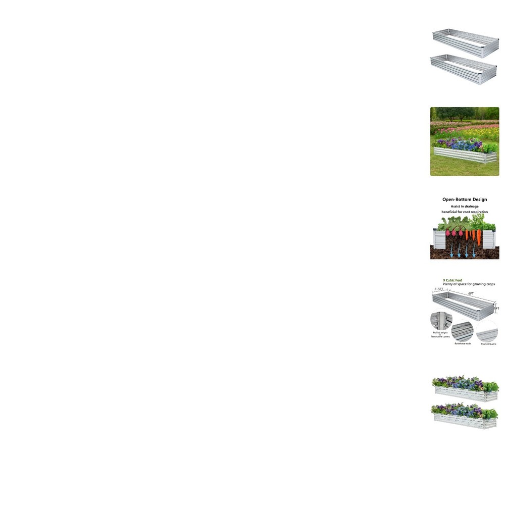 Stylish 2 Pack Elevated Garden Beds for Flowers & Vegetables - Easy Assembly