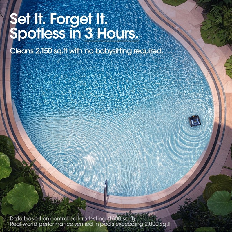 Seauto Cordless Robotic Pool Cleaner Floor Wall Waterline Clean 180 Min Runtime gallery