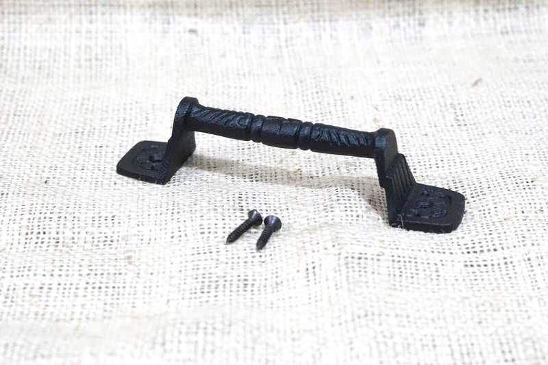16 Cast Iron Cabinet Handle Gate Pull Door Handles Drawer Pulls Matte Black gallery
