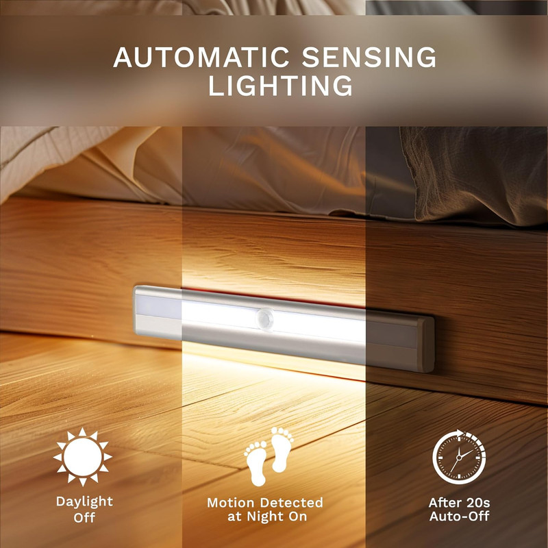 6 Pack LED Motion Sensor Lights, 10 LED Closet Battery Operated Lights, Stick-On gallery