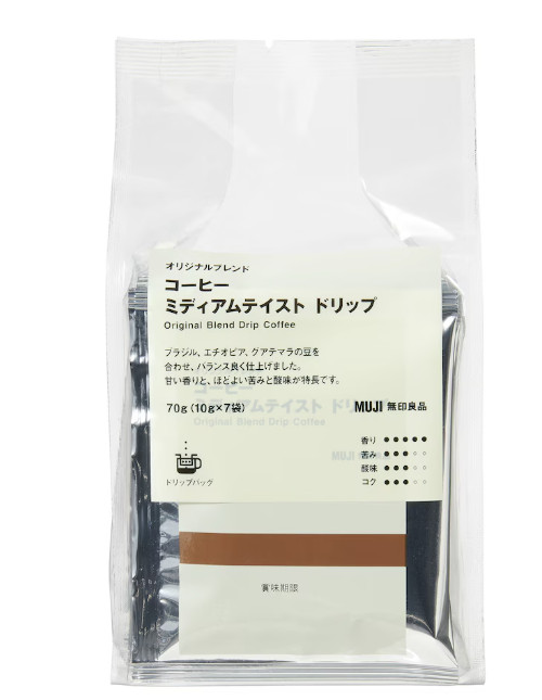 MUJI Drip Coffee Original Blend Medium (10g x 7 Bags) gallery