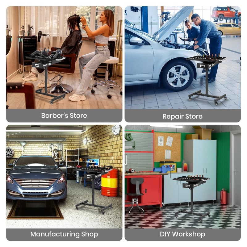 220LBS Mobile Workbench with Wheels, Adjustable Rolling Work Table for Garage gallery