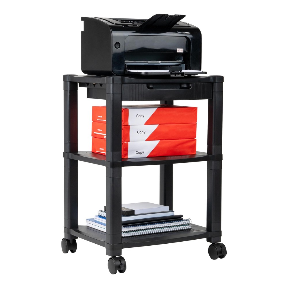Mind Reader Rolling Printer Cart, Utility Cart, Printer Stand, Desk Storage, Off