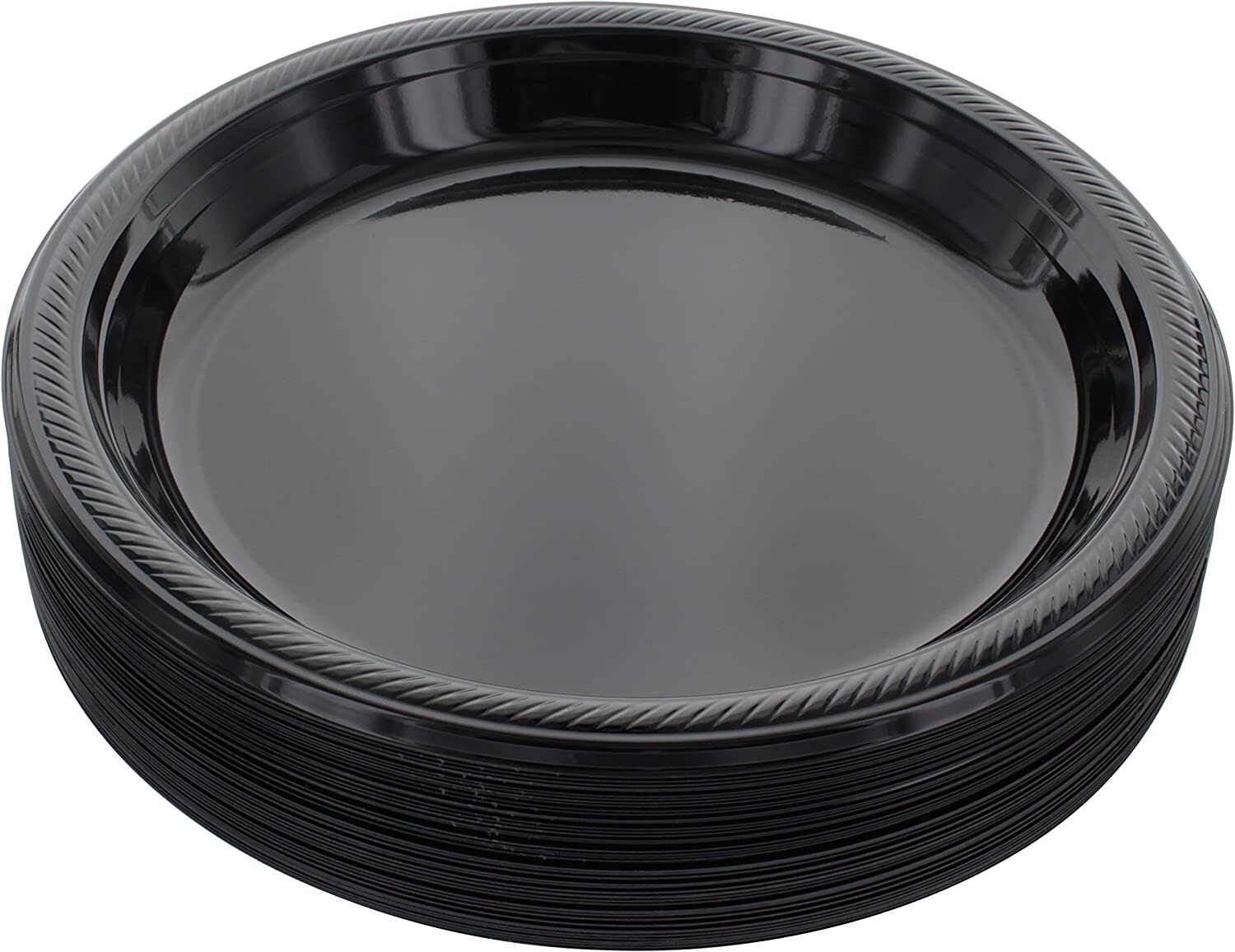 IDEAL Dining 9 Inches Disposable Black Plastic plates Good to use in Microwave gallery