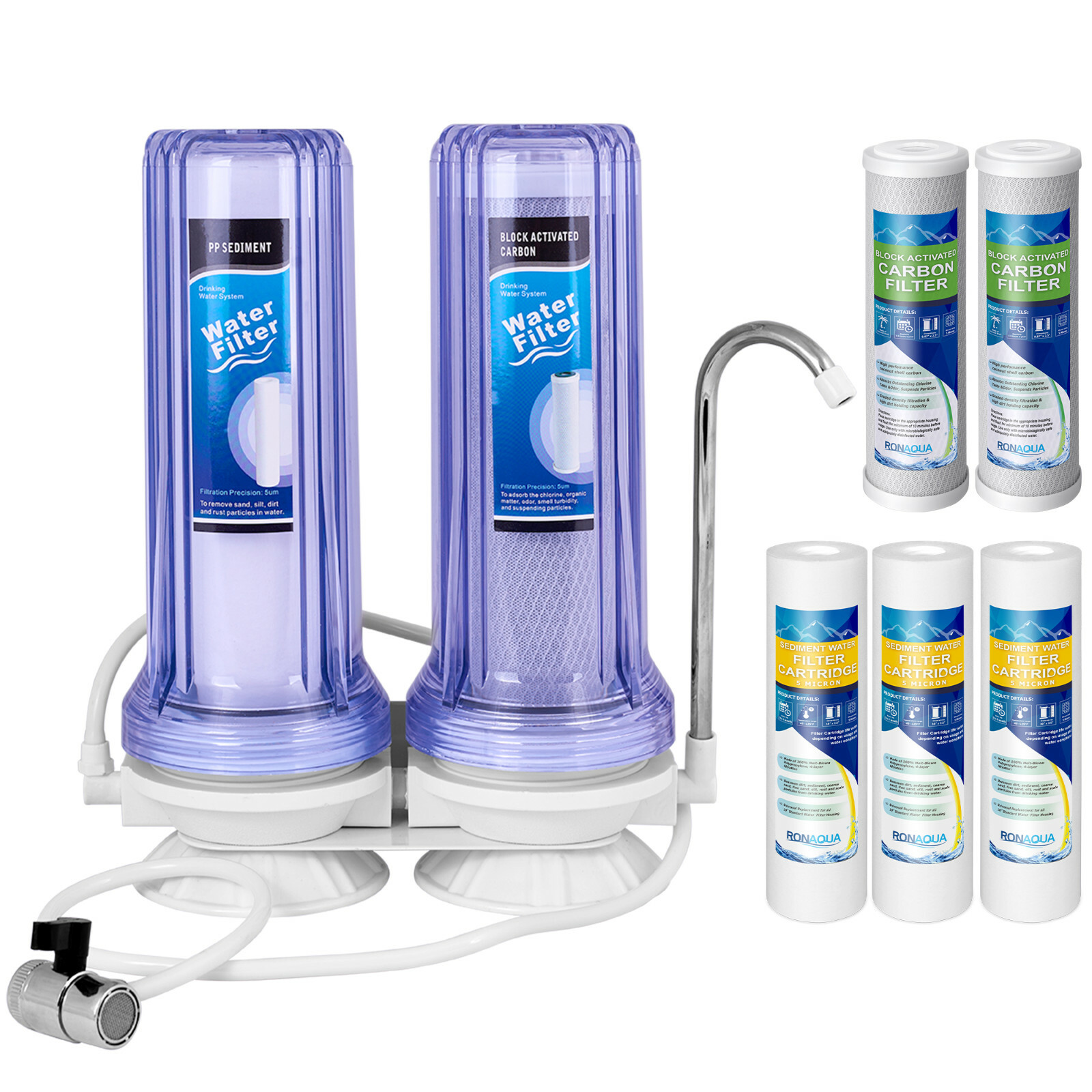 Dual Countertop Water Filtration Unit: and Yearly Supply of Filters gallery