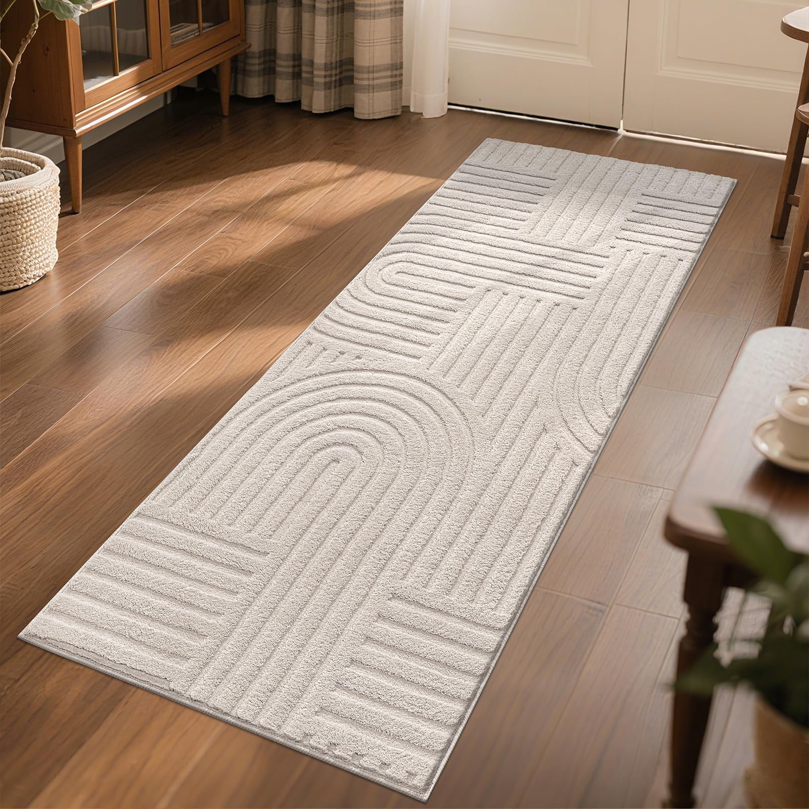 SHACOS Soft Cozy Fluffy Arch Pattern High Low Pile Runner Rugs 2'x6' Non Slip... gallery