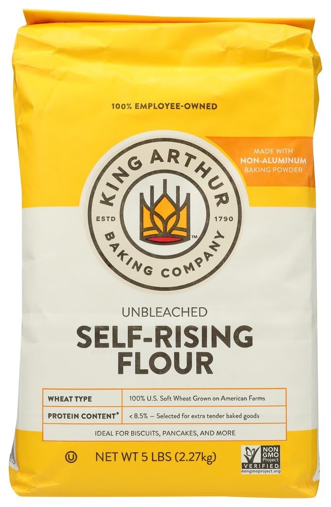 5 Pound Unbleached Self Rising Flour with Non Aluminum Baking Powder 80 Ounce