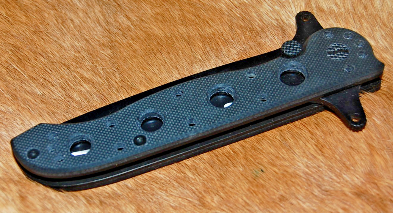 Tanto Blade Liner Lock 8" Pocket Knife - Black G10 Handles gallery