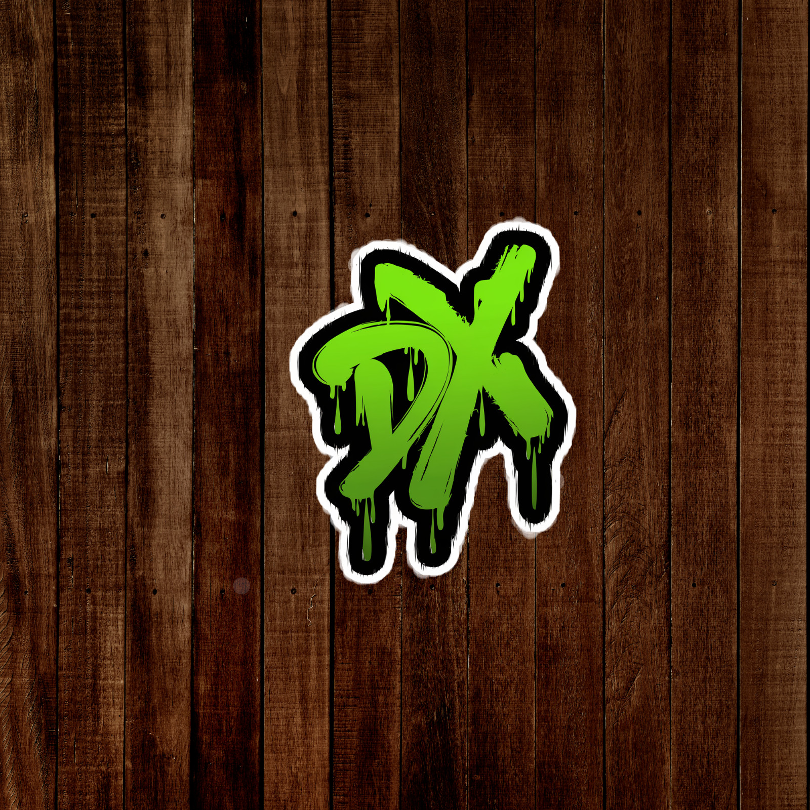Neon Green Graffiti DX Logo Sticker - Edgy Street Art Decal #2478 gallery