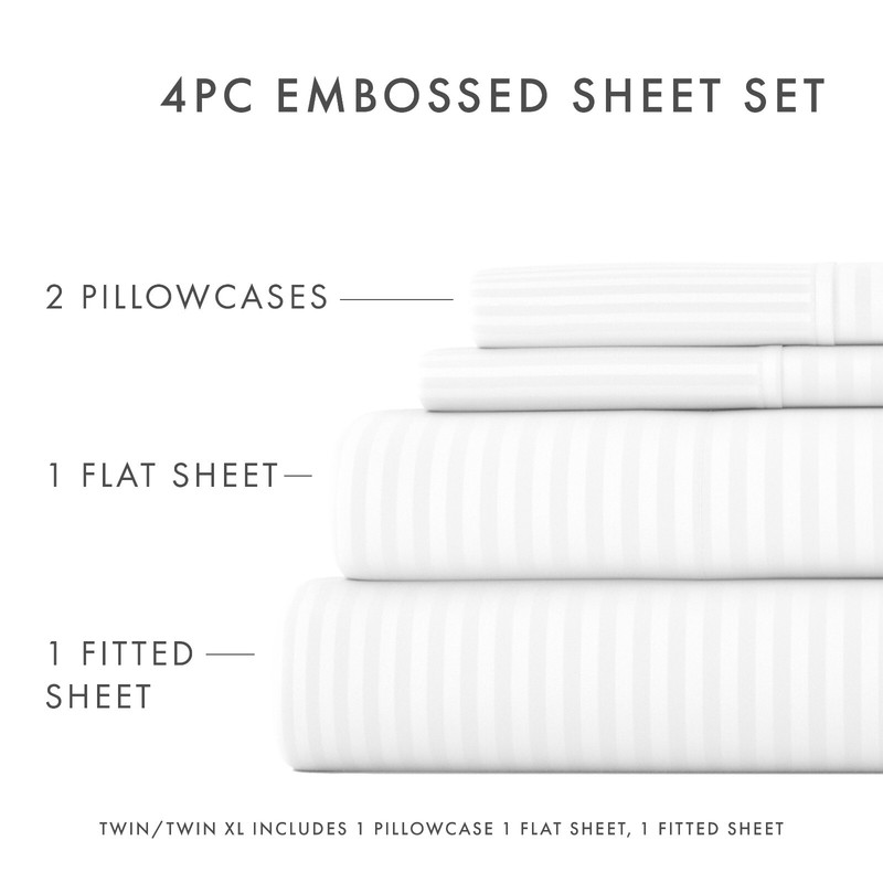 4 C Basics Embossed Sheets Set 3 Different Patterns Hypoallergenic Kaycie Gray gallery