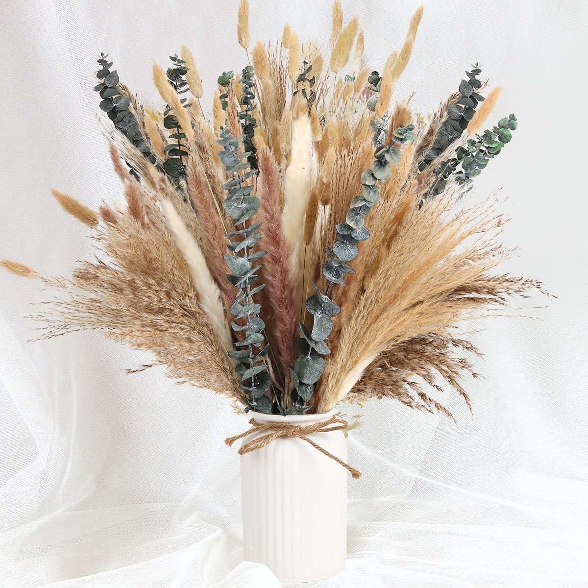 110Pcs Pampas Grass Natural Dried Reed Bouquets Flower Bunch Home Wedding Decor gallery