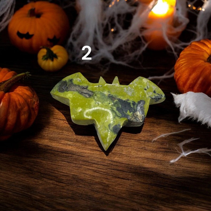Serpentine Bat with Pyrite gallery