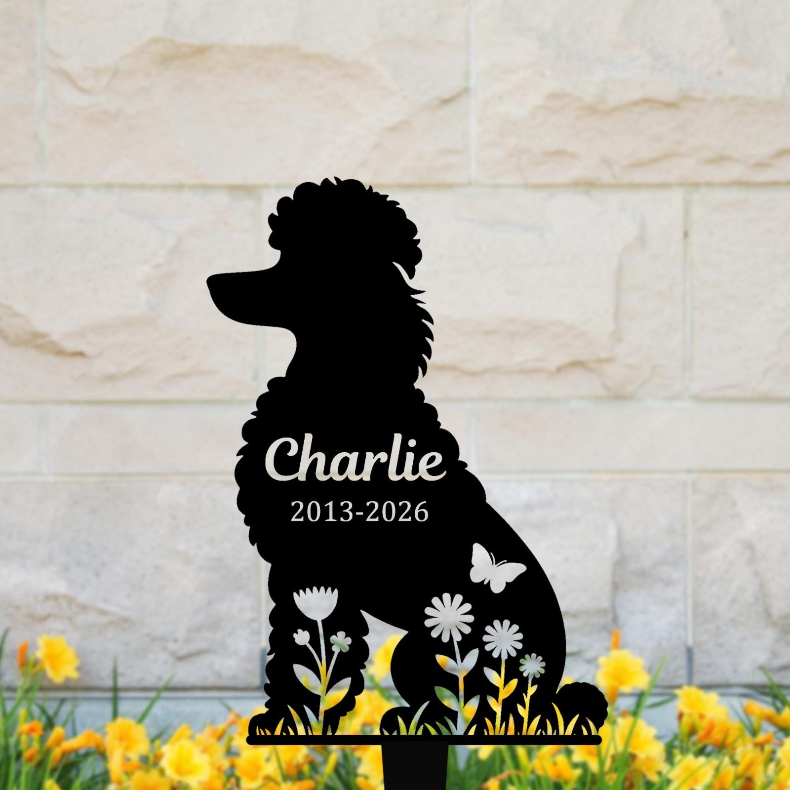 Personalized Poodle Memorial Stake, Custom Dog Grave Marker Gift Decor gallery