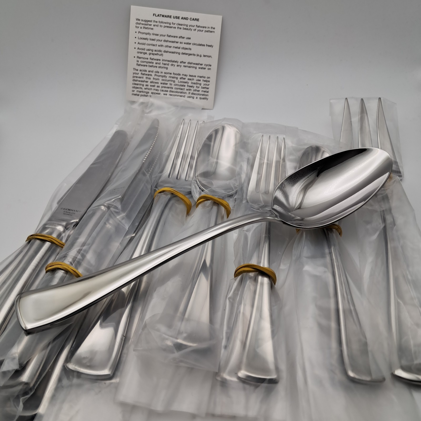Gorham Westville 20pc Set+Serving Pieces Serves 3 Persons Stainless Flatware NIB gallery